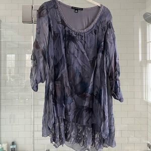 Saks Fifth Avenue Silk Floral Romantic Tunic Top